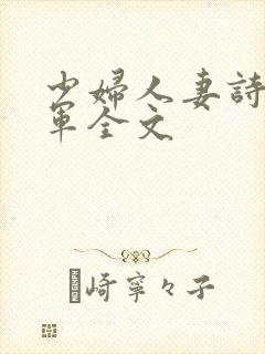 少妇人妻诗雨小军全文