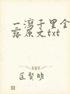 一泻千里金银花露原文txt