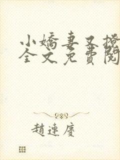 小娇妻又撩又甜全文免费阅读