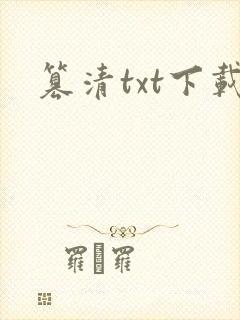 篡清txt下载