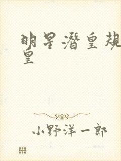 明星潜皇规则之皇