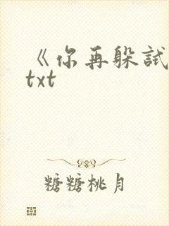 《你再躲试试》txt