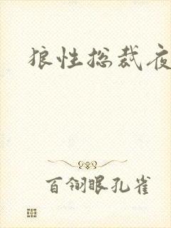 狼性总裁夜欢宠