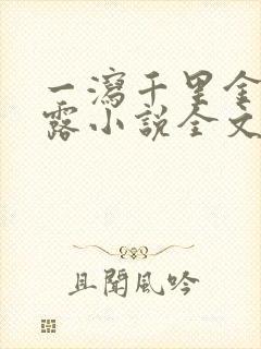 一泻千里金银花露小说全文免费阅读