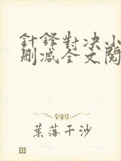 针锋对决小说未删减全文阅读