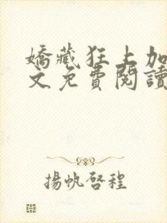 娇藏狂上加狂全文免费阅读笔趣阁