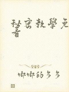 秘密教学免费观看