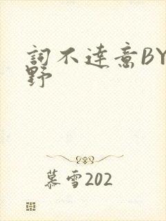 词不达意BY咩野