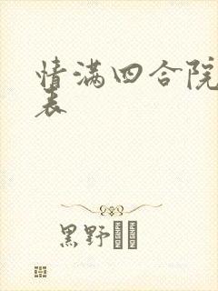 情满四合院演员表