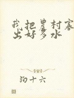 我把农村寡妇日出好多水