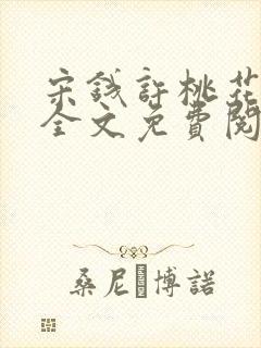 宋钱许桃花小说全文免费阅读