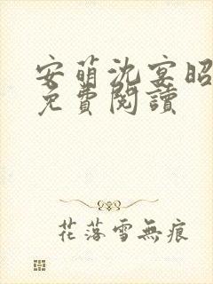 安萌沈宴昭小说免费阅读