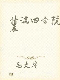 情满四合院演员表