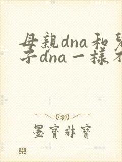 母亲dna和儿子dna一样不