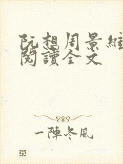 阮想周景维免费阅读全文