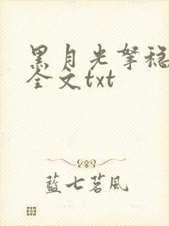 黑月光拿稳小说全文txt