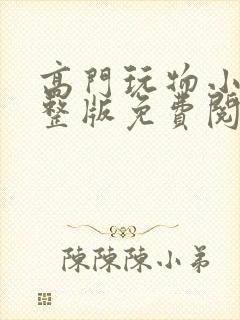 高门玩物小说完整版免费阅读