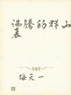 沸腾的群山演员表