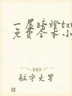 一屋暗灯txt免费全本小说电子书