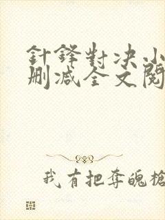 针锋对决小说未删减全文阅读