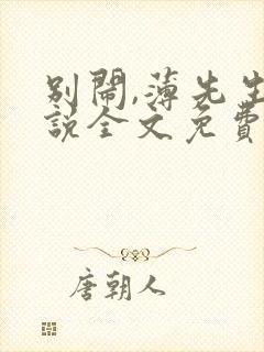 别闹,薄先生小说全文免费阅读