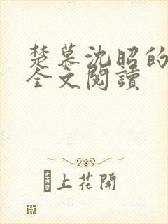 楚慕沈昭的小说全文阅读