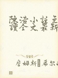 陈浩小说免费阅读全文最新