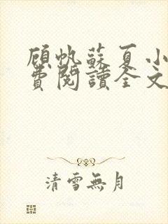 顾帆苏夏小说免费阅读全文