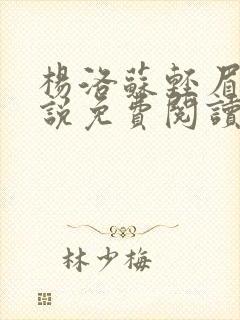 杨洛苏轻眉笔小说免费阅读