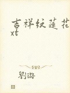 吉祥纹莲花楼txt