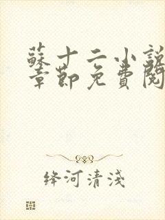 苏十二小说最新章节免费阅读