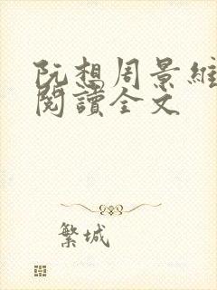 阮想周景维免费阅读全文