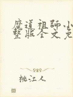 魔道祖师小说完整版全文免费阅读下载