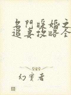 名门暖婚之权爷追妻攻略全文免费阅读