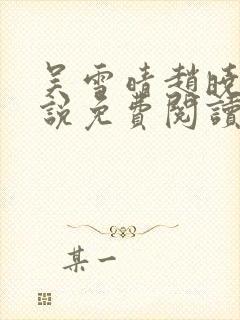 吴雪晴赵晓东小说免费阅读