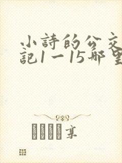 小诗的公交车日记1一15哪里能看