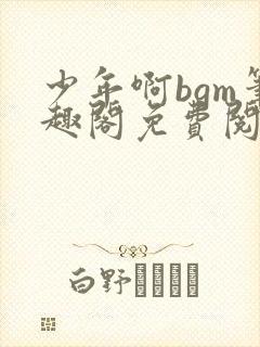 少年啊bgm笔趣阁免费阅读全文下载