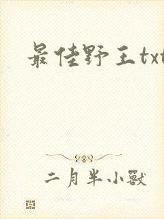 最佳野王txt
