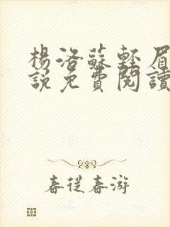 杨洛苏轻眉笔小说免费阅读