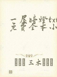 一屋暗灯txt免费全本小说电子书