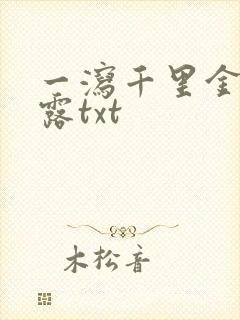 一泻千里金银花露txt