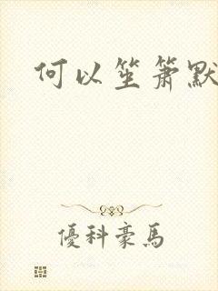 何以笙箫默小说