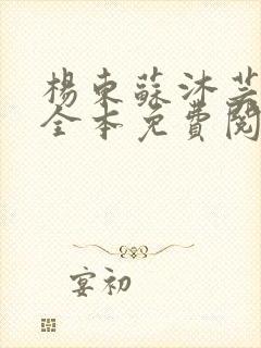 杨东苏沐芸小说全本免费阅读下载