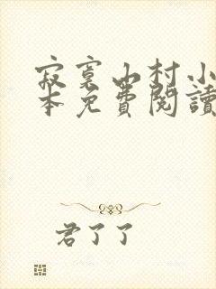 寂寞山村小说全本免费阅读