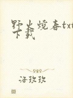 野火烧春txt下载