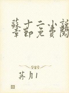 苏十二小说最新章节免费阅读