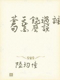 苍天饶过谁上一句怎么说