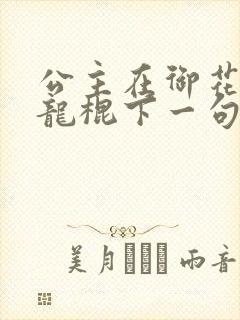 公主在御花园吃龙棍下一句