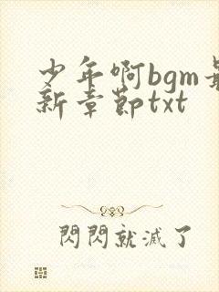 少年啊bgm最新章节txt