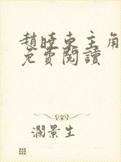 赵晓东主角小说免费阅读